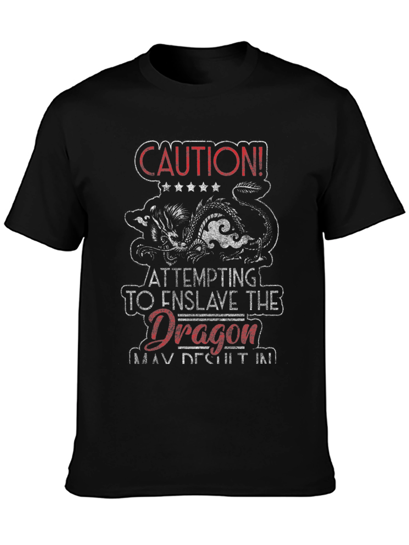 Caution Dragon T-Shirt - Sarcastic Graphic Tee