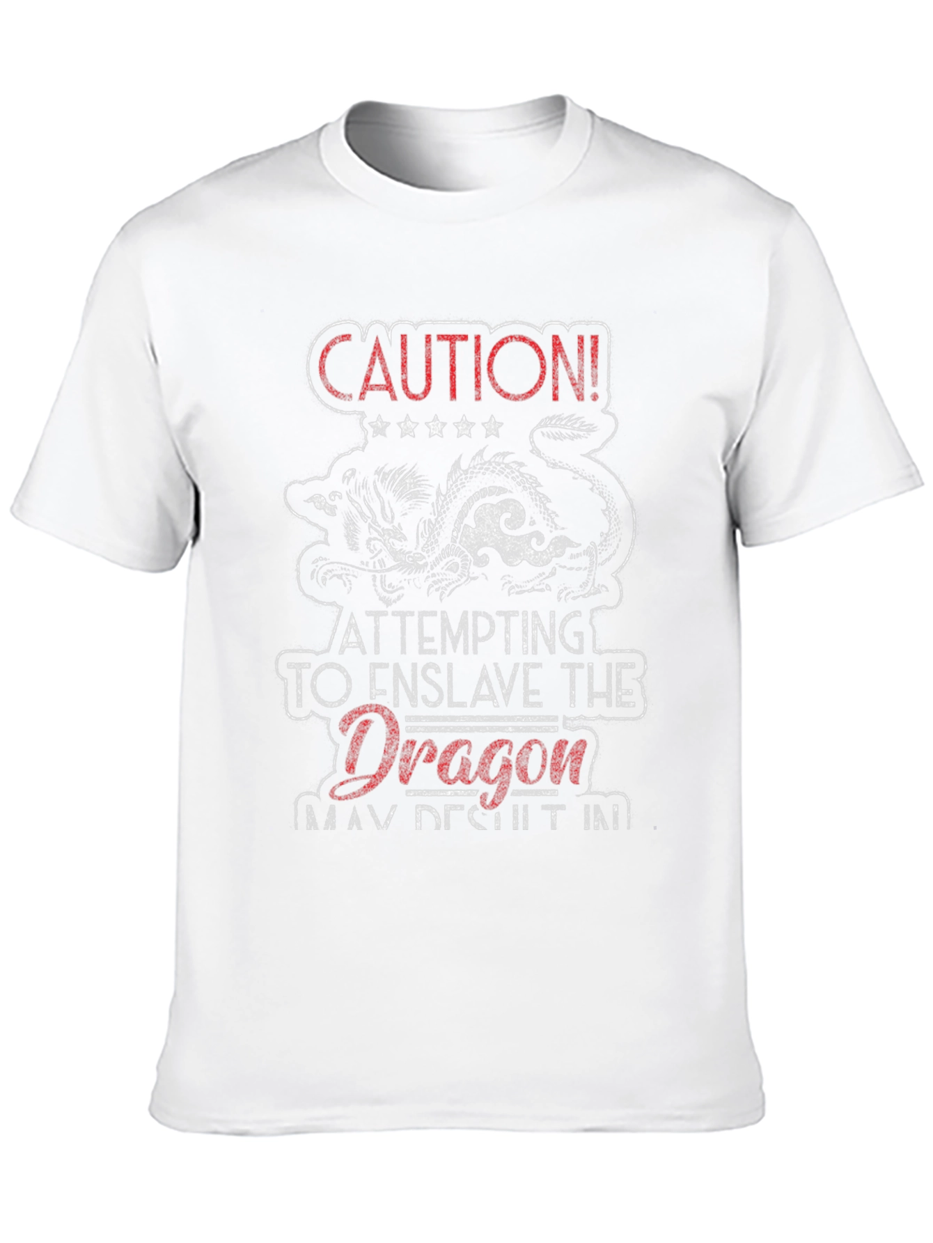 Caution Dragon T-Shirt - Sarcastic Graphic Tee