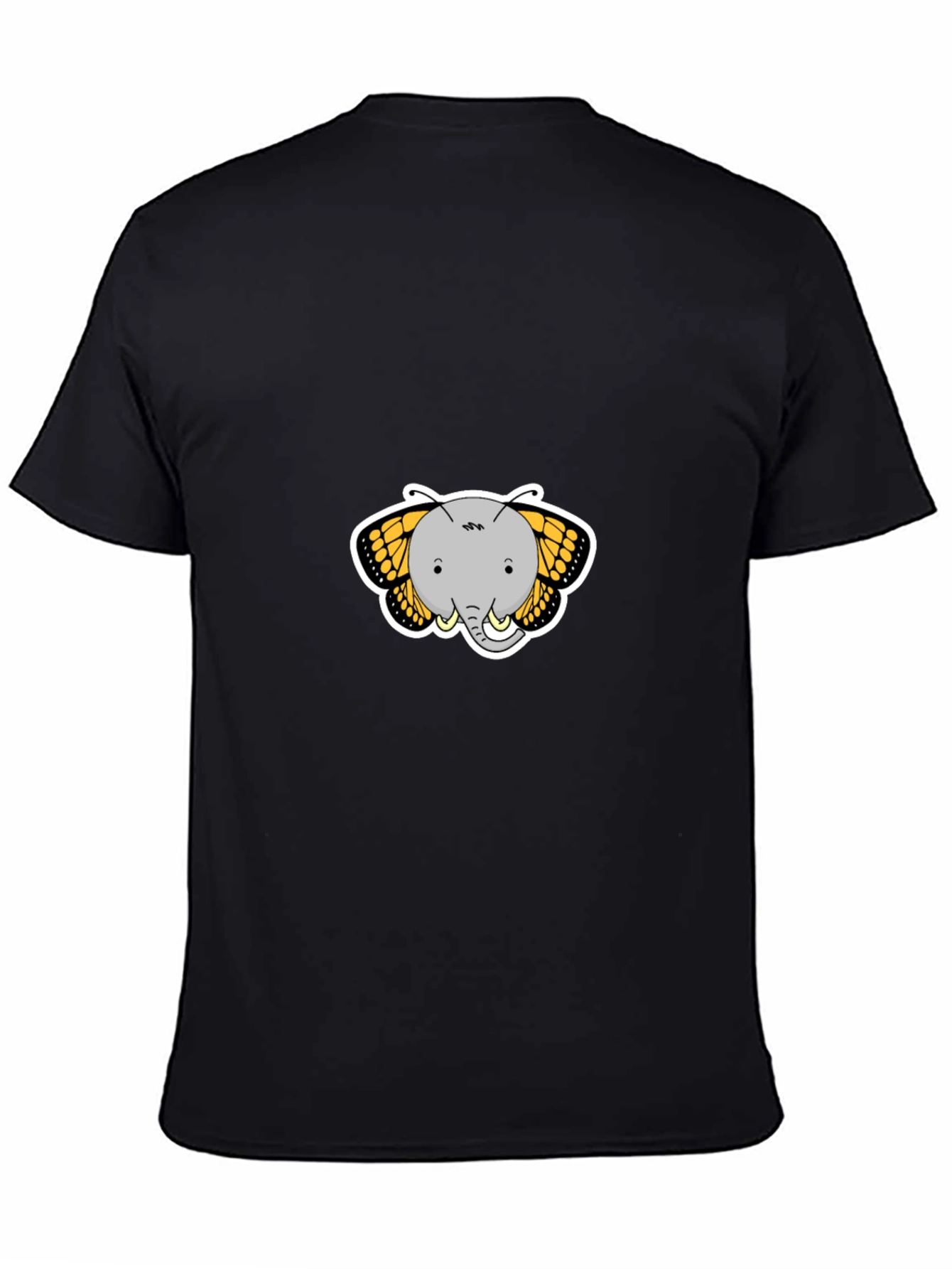 Elephant Butterfly Graphic Tee - Black