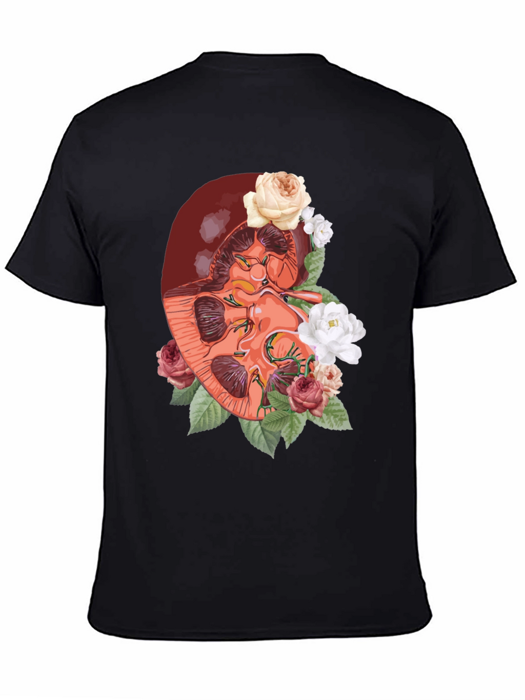 Floral Kidney Graphic Tee - Unique Anatomy T-Shirt