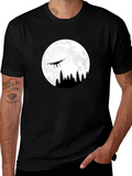 Drone Moon Mens T-Shirt - Black