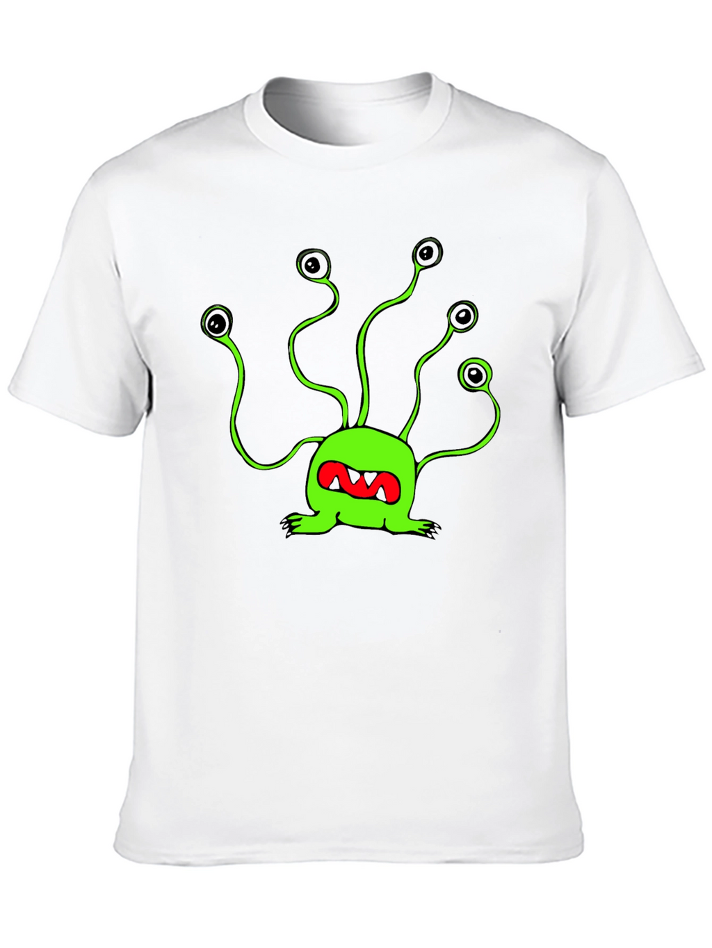 Funky Green Alien T-Shirt - Black Cotton Tee