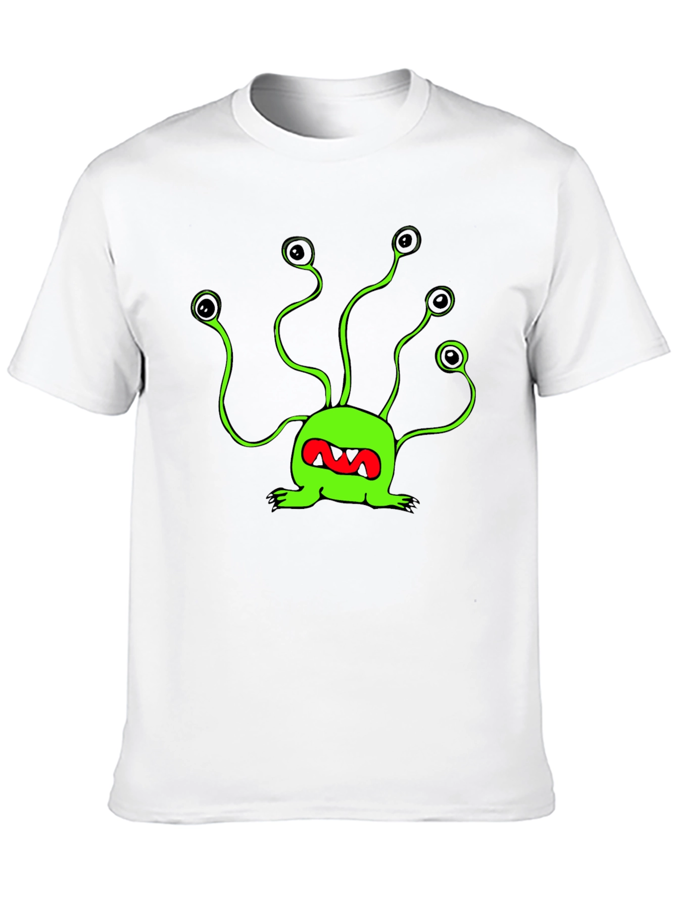Funky Green Alien T-Shirt - Black Cotton Tee