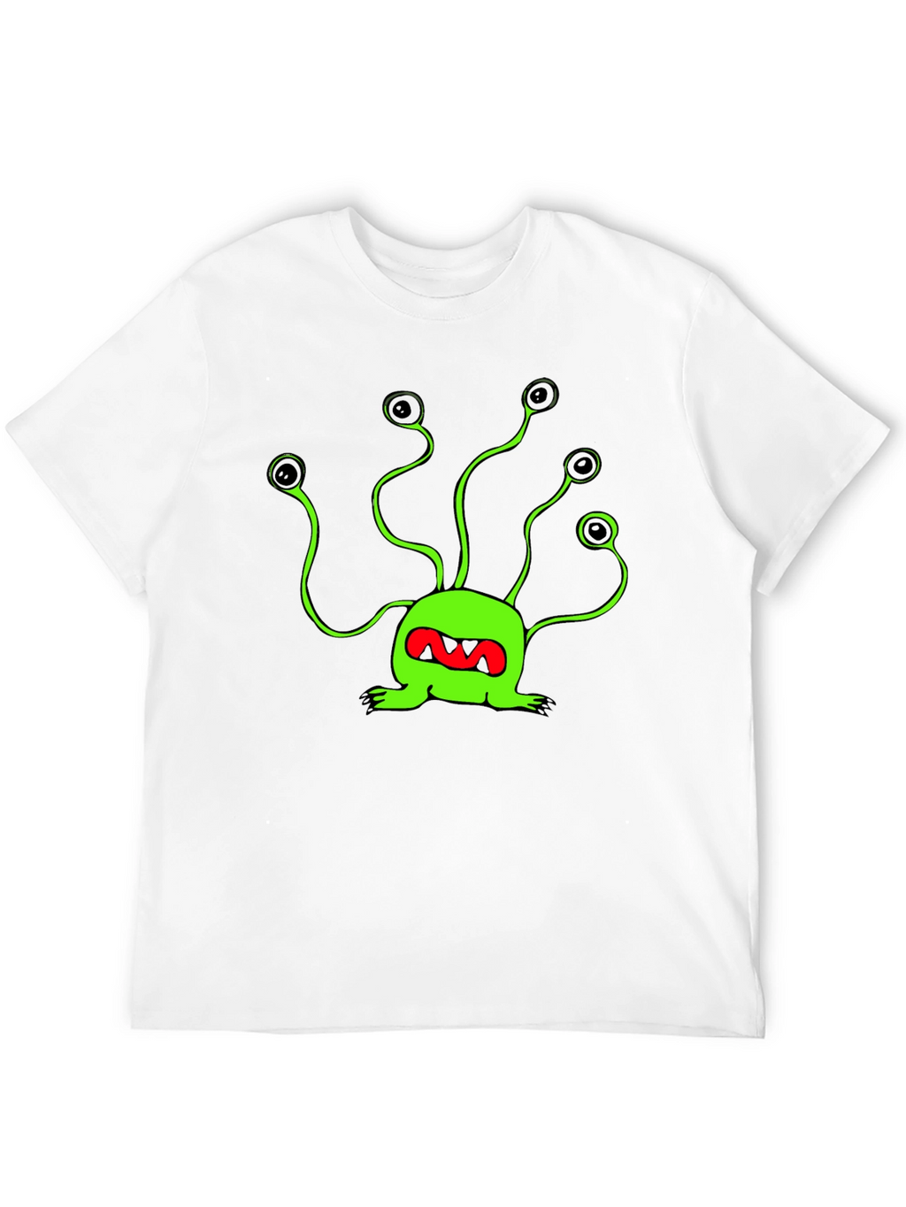 Funky Green Alien T-Shirt - Black Cotton Tee