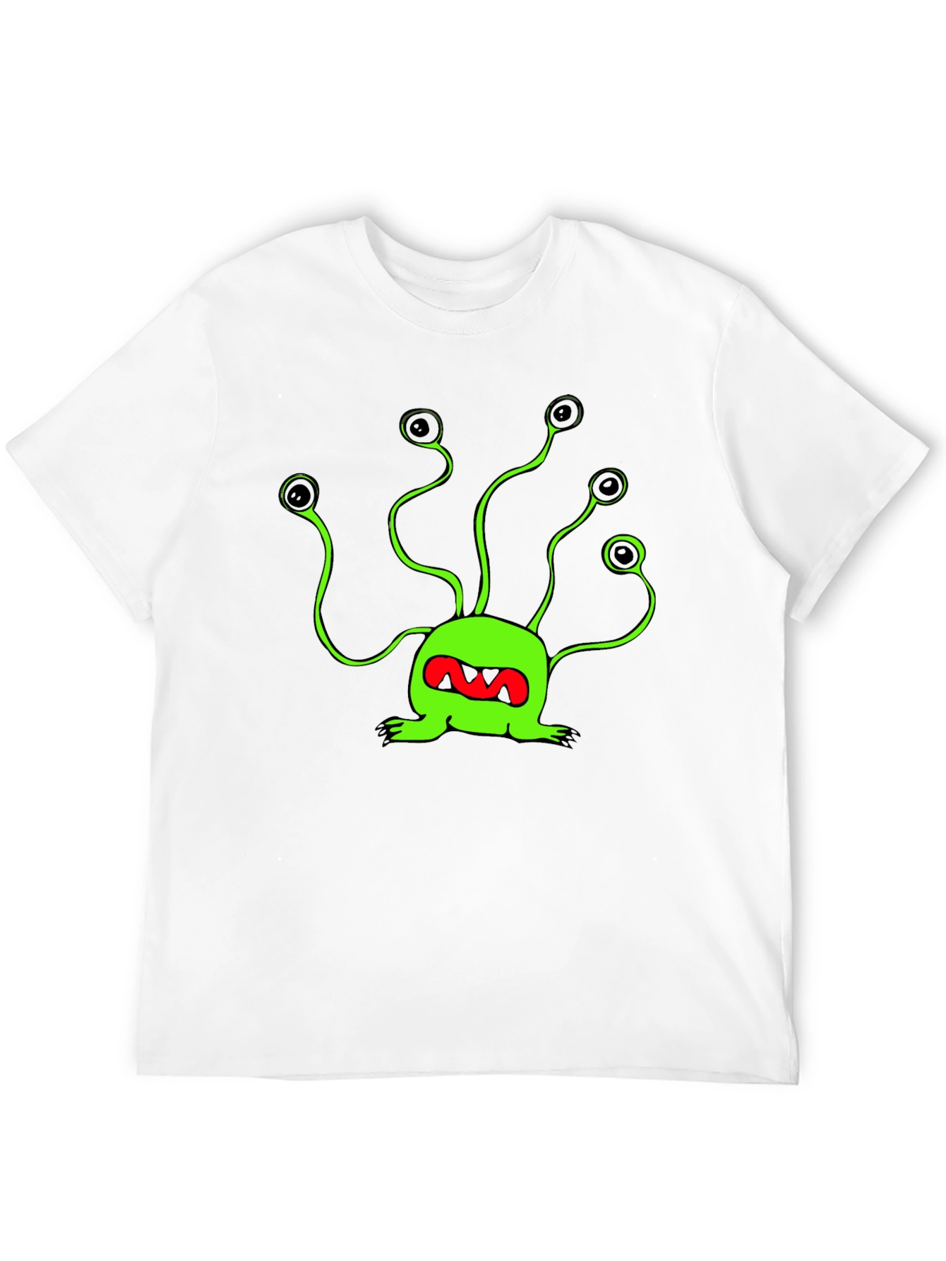 Funky Green Alien T-Shirt - Black Cotton Tee