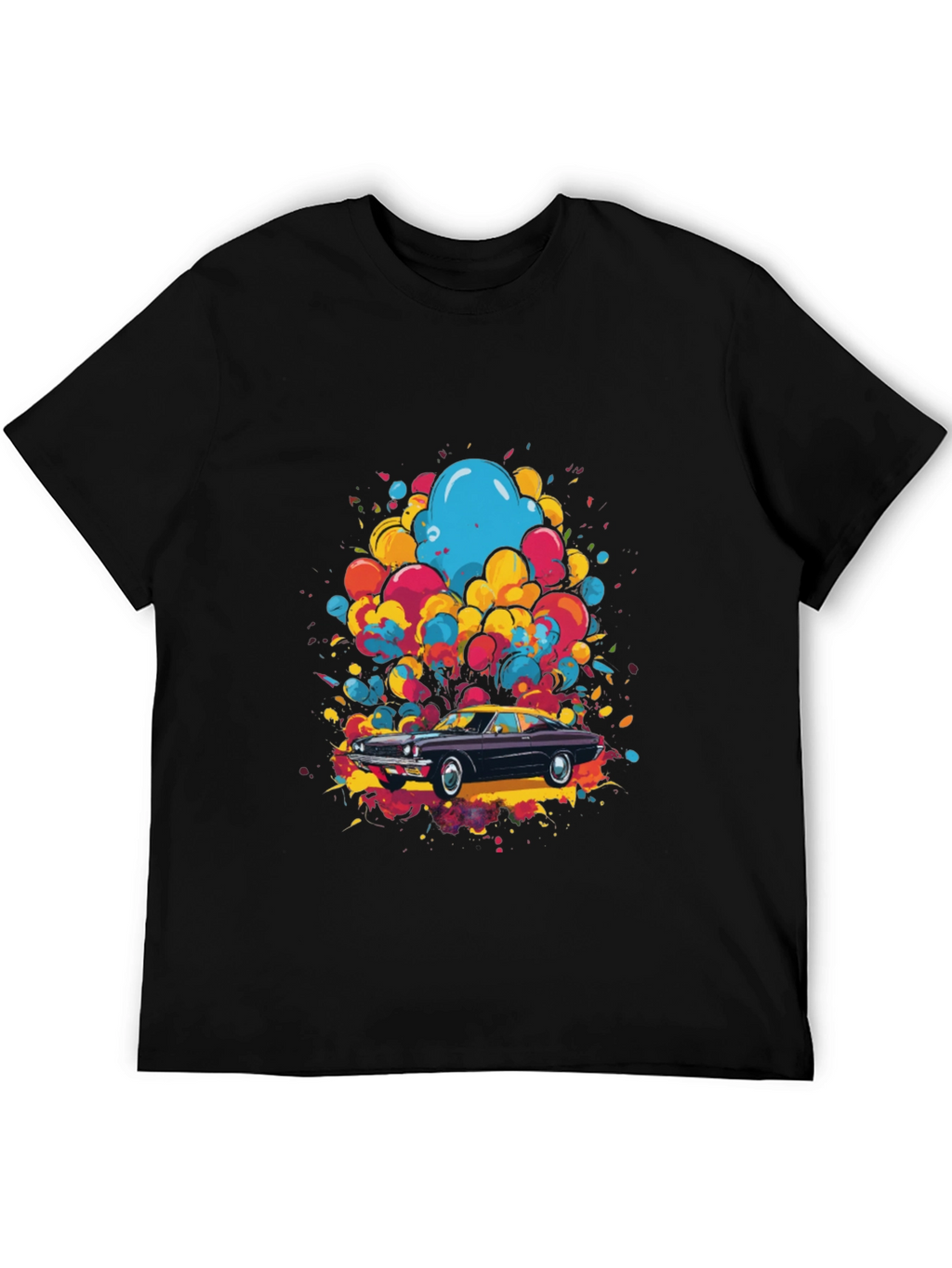 Classic Car Art Mens Black T-Shirt