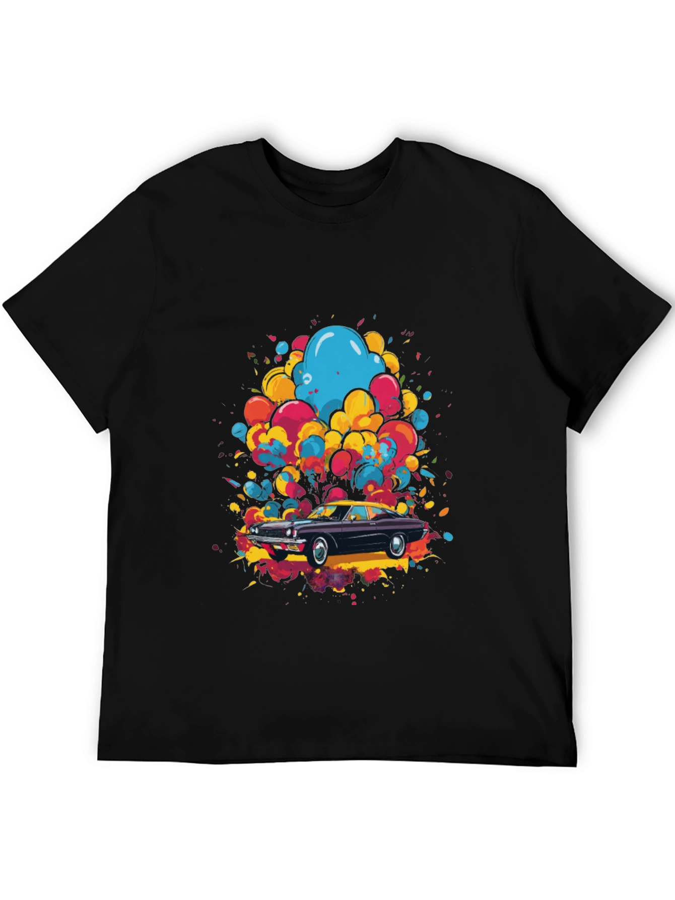 Classic Car Art Mens Black T-Shirt