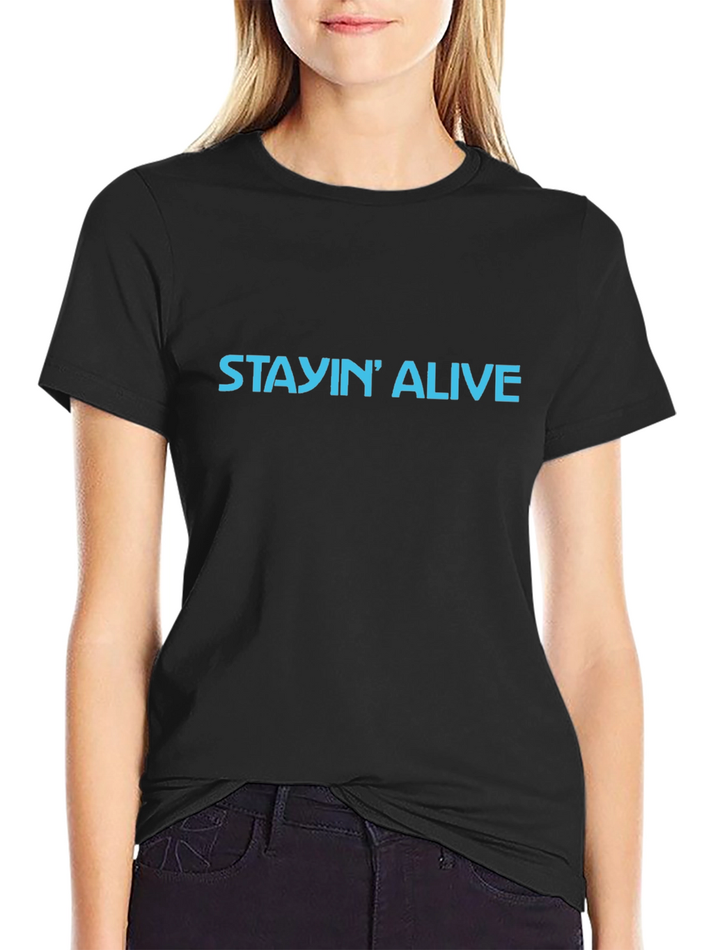 Stayin Alive Graphic Tee - Classic Black T-Shirt