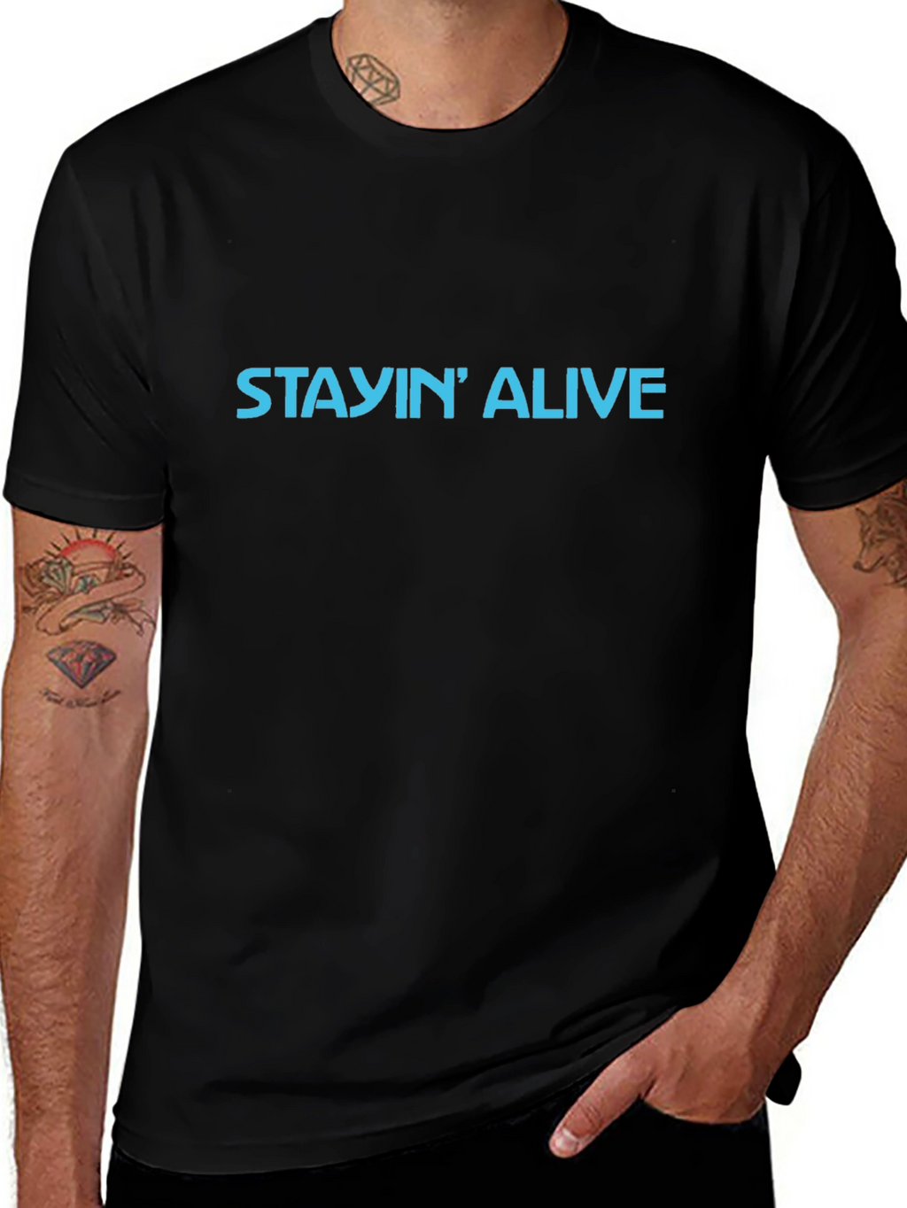 Stayin Alive Graphic Tee - Classic Black T-Shirt