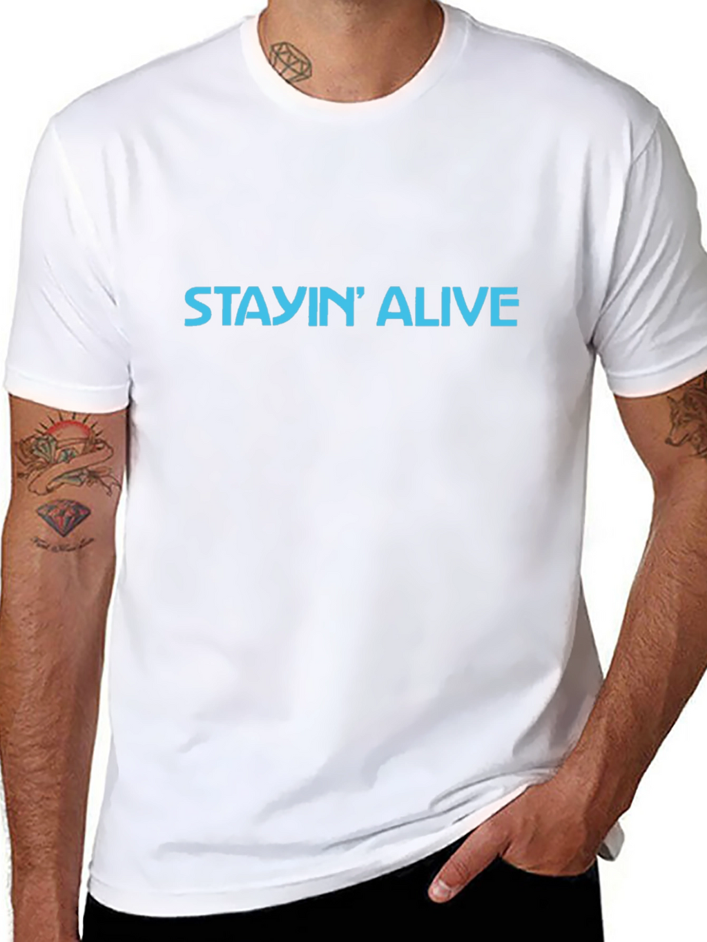 Stayin Alive Graphic Tee - Classic Black T-Shirt