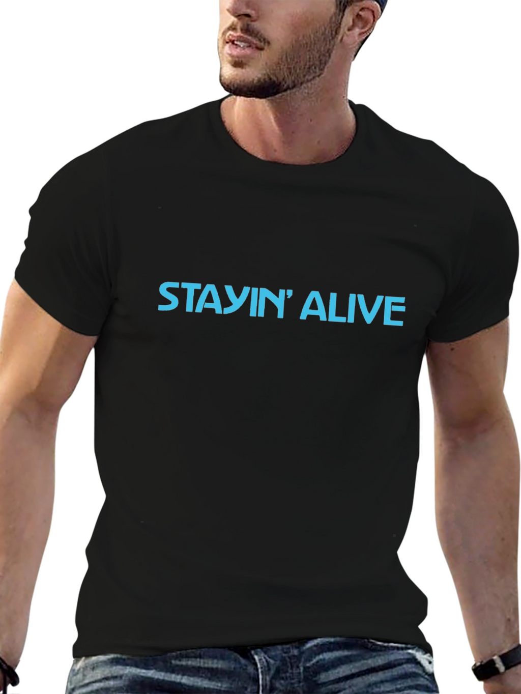 Stayin Alive Graphic Tee - Classic Black T-Shirt