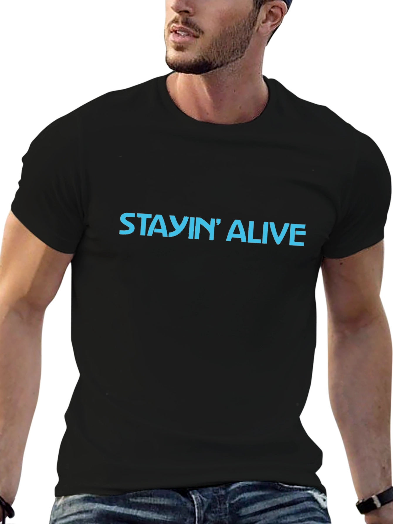 Stayin Alive Graphic Tee - Classic Black T-Shirt