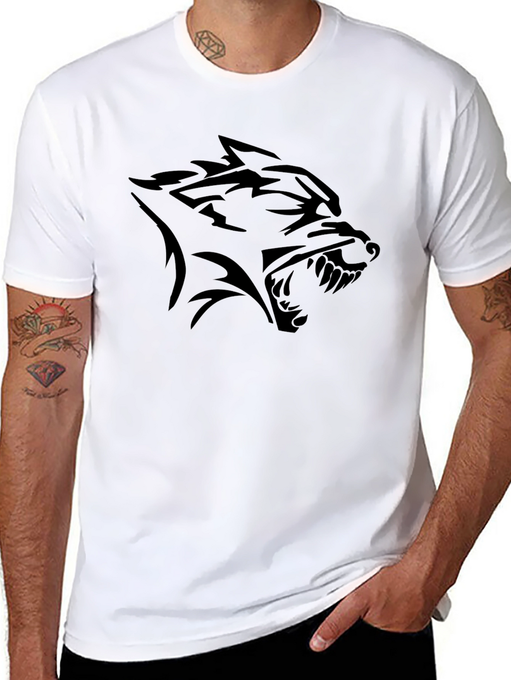 Black Wolf Graphic Tee - Bold Style