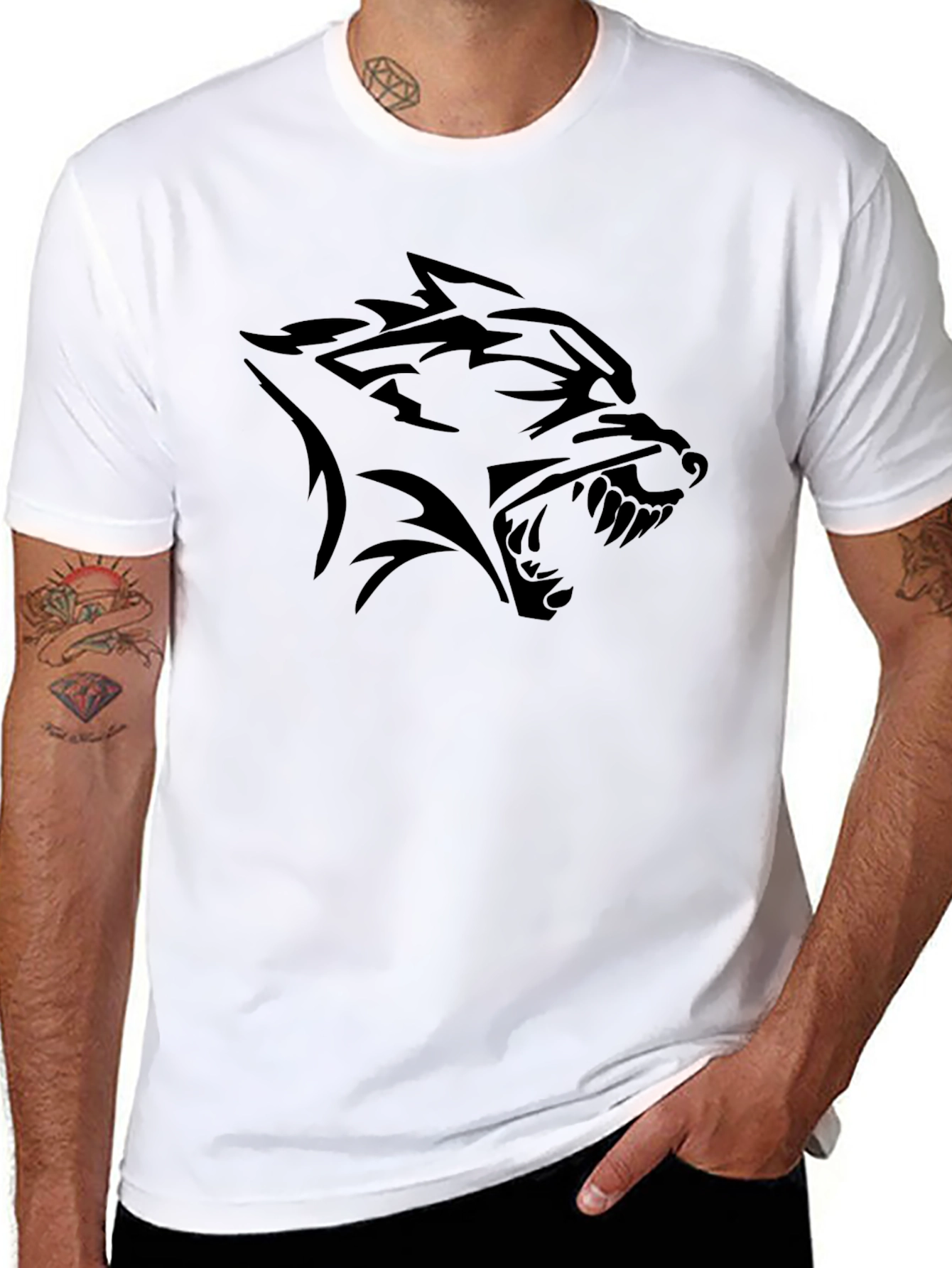 Black Wolf Graphic Tee - Bold Style