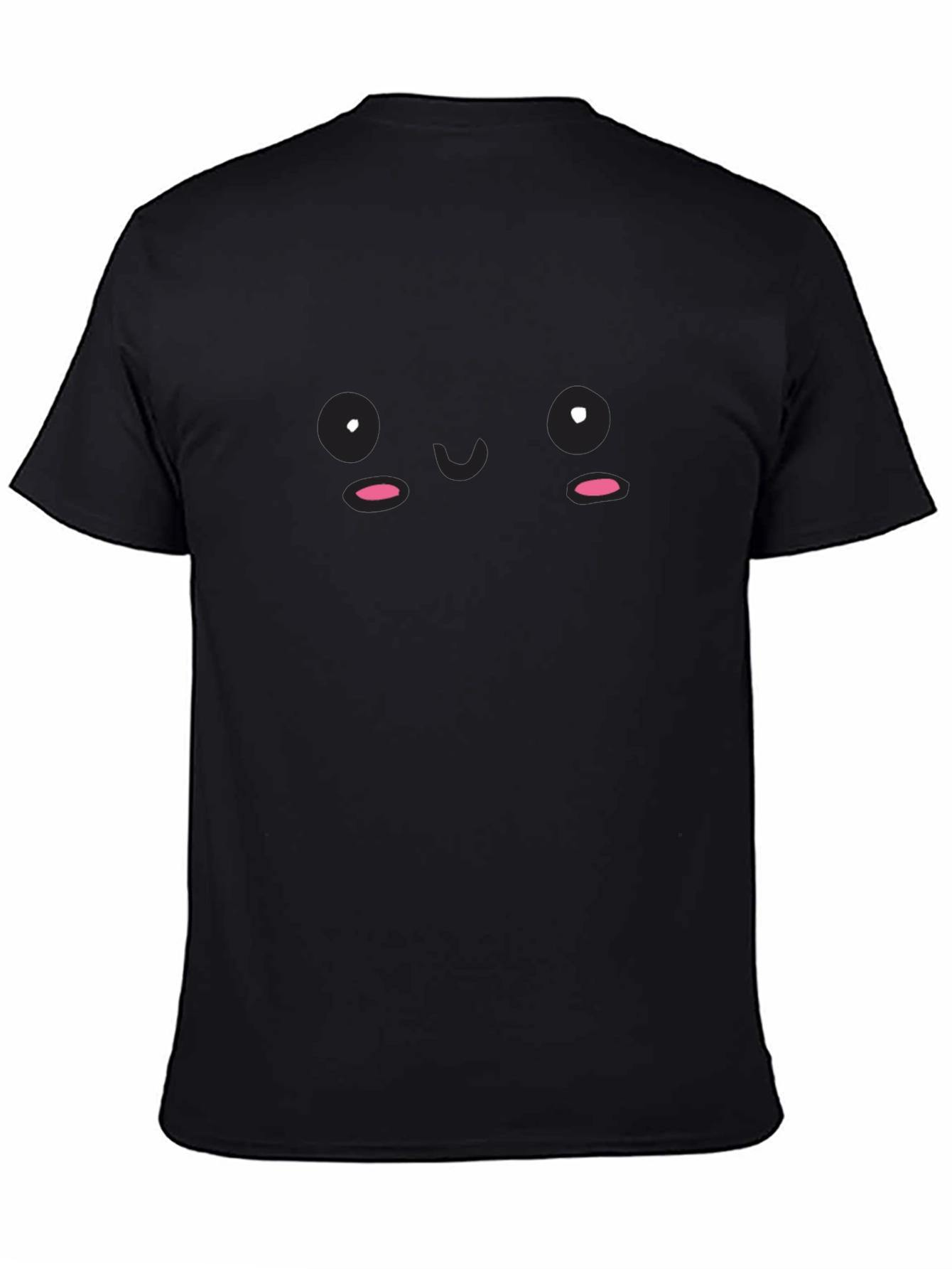 Cute Kawaii Face Black T-Shirt - Soft Cotton Blend
