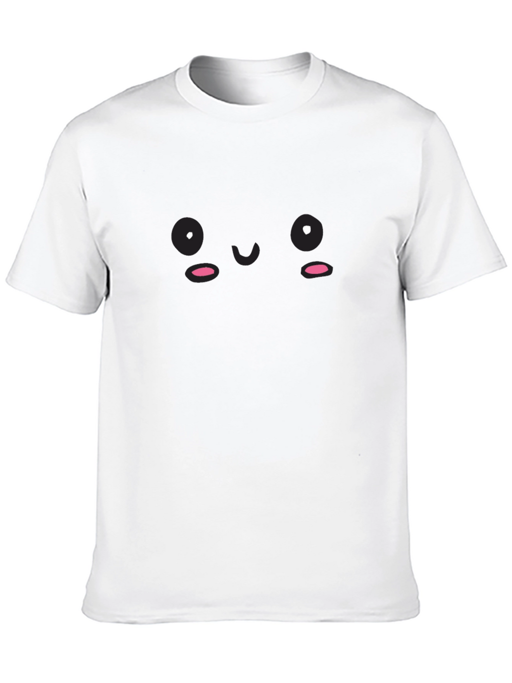 Cute Kawaii Face Black T-Shirt - Soft Cotton Blend