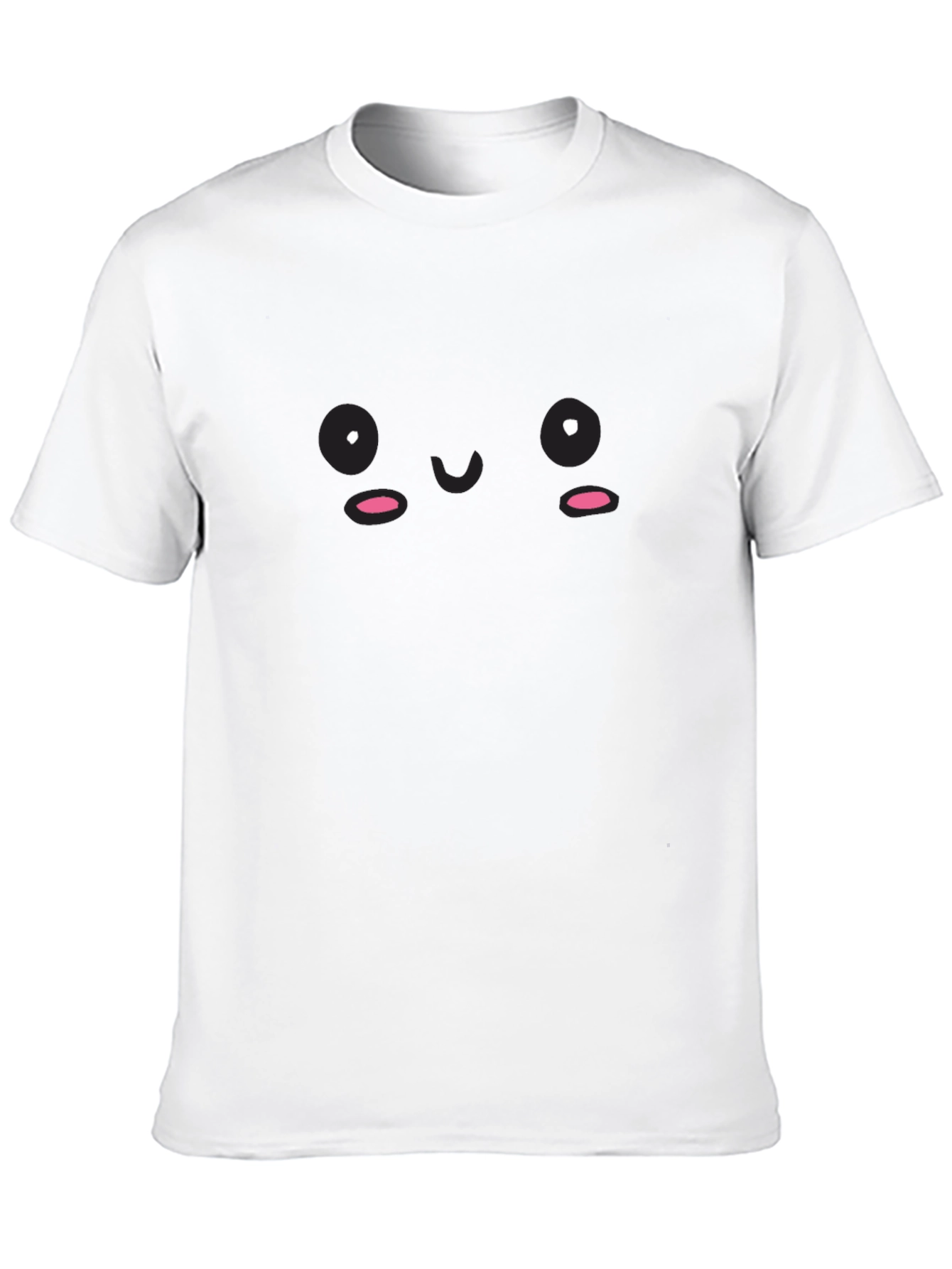 Cute Kawaii Face Black T-Shirt - Soft Cotton Blend