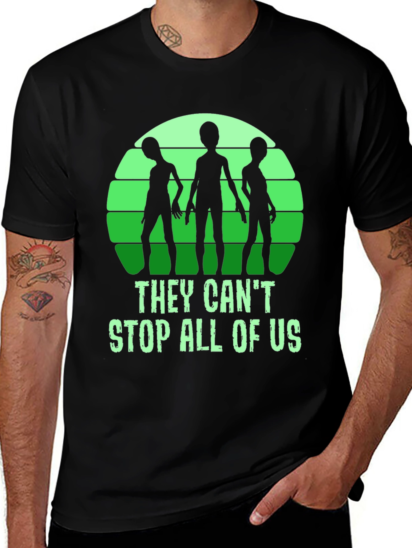 They Cant Stop All Of Us Alien Graphic T-Shirt