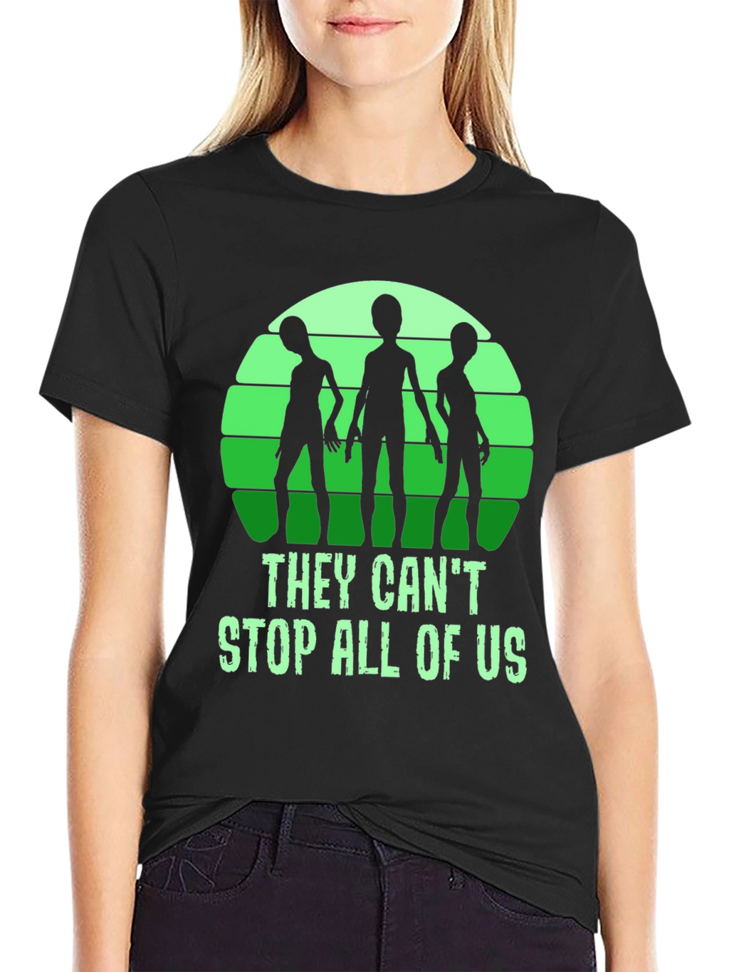They Cant Stop All Of Us Alien Graphic T-Shirt