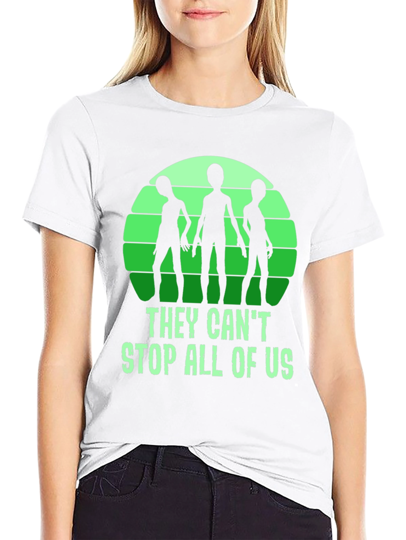 They Cant Stop All Of Us Alien Graphic T-Shirt
