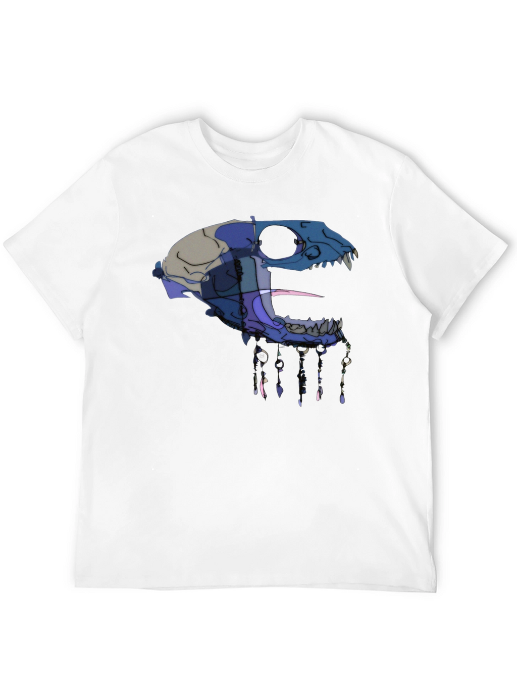 Abstract Animal Skull Graphic T-Shirt