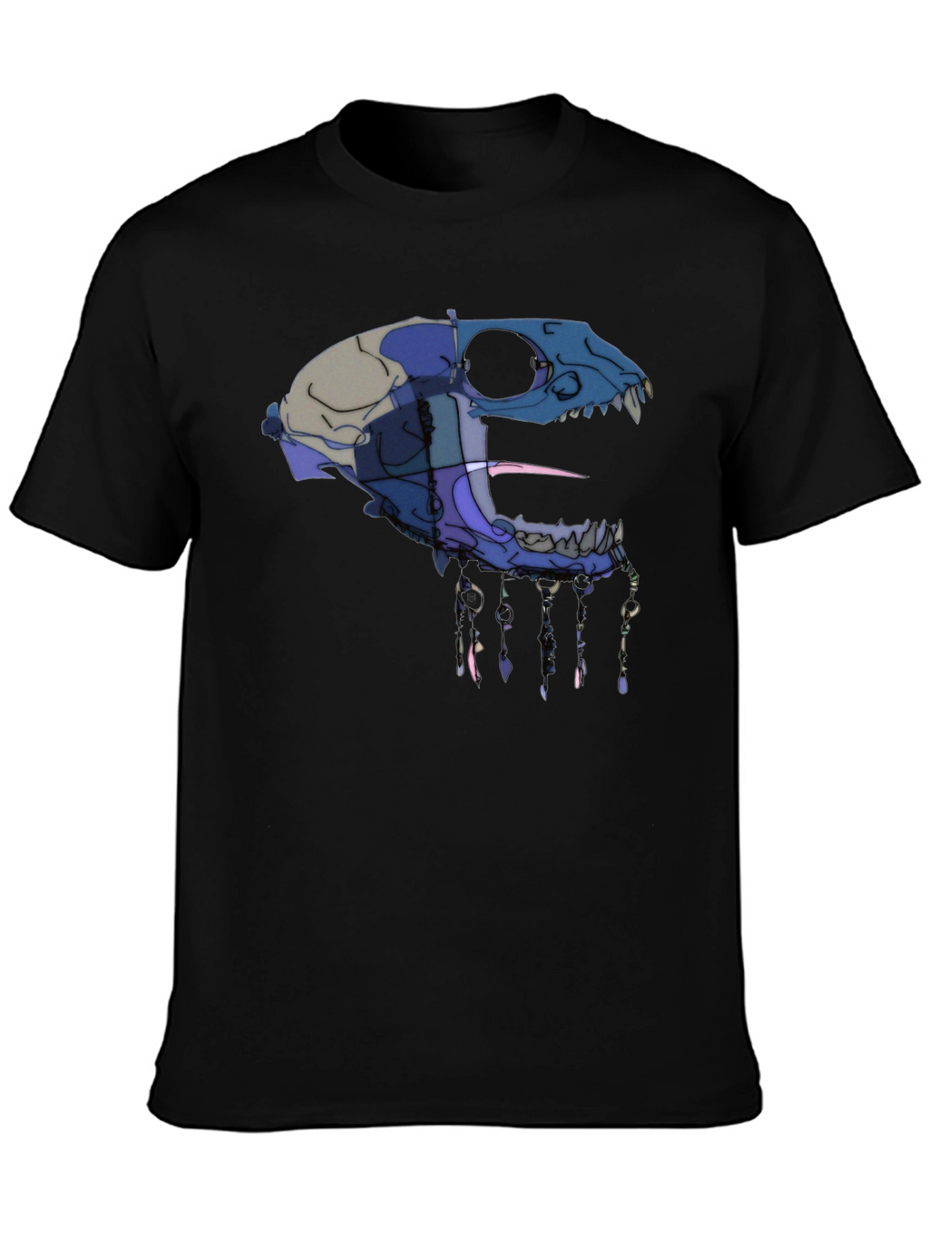 Abstract Animal Skull Graphic T-Shirt