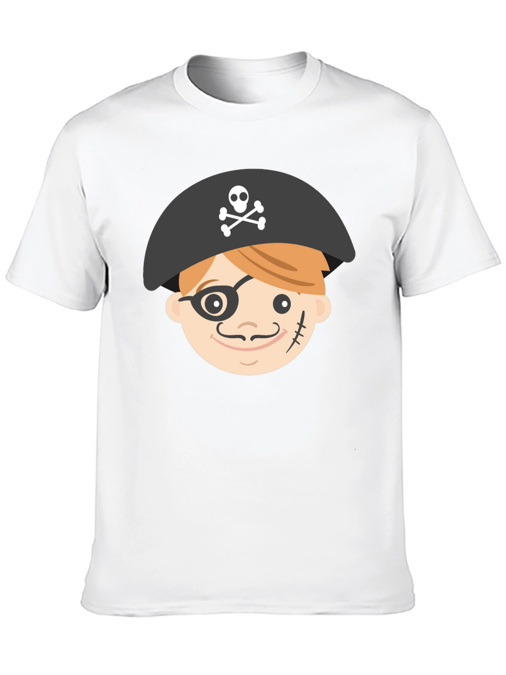 Pirate Cartoon Graphic Black T-Shirt