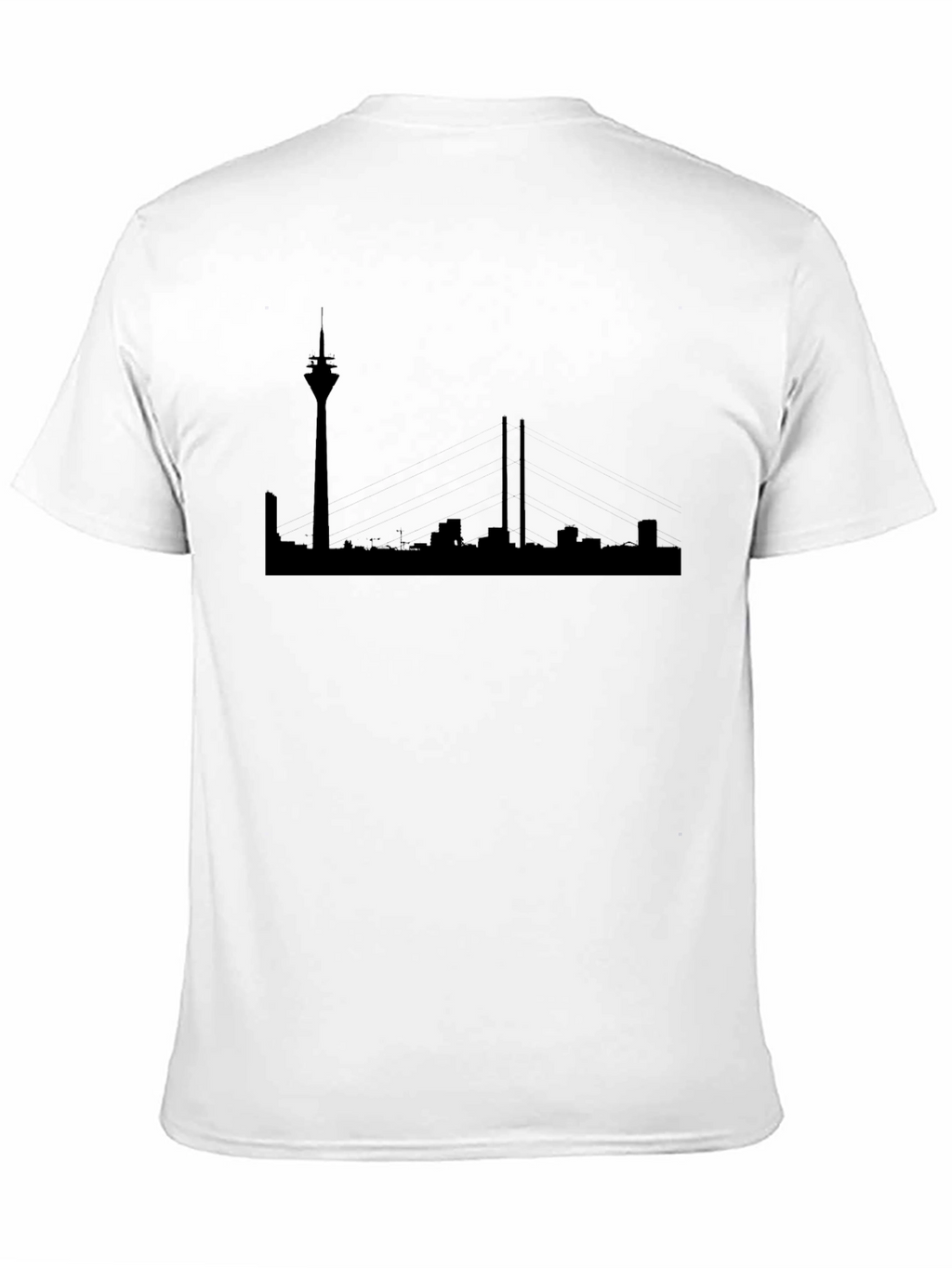 Dusseldorf Skyline T-Shirt - Black Silhouette Design