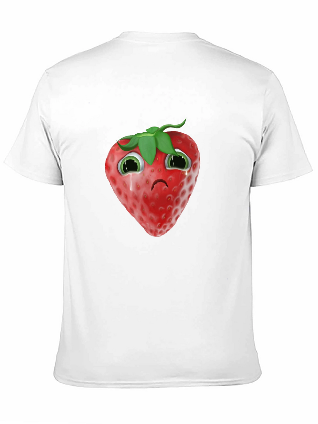Sad Strawberry Black T-Shirt