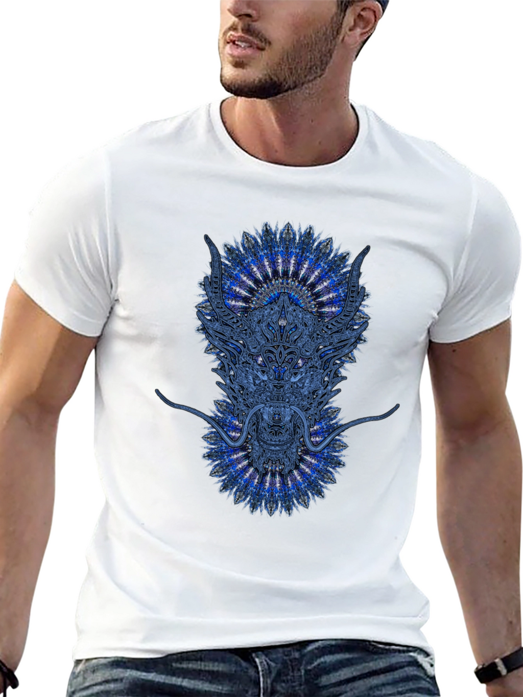 Dragon Mandala Graphic Tee - Black