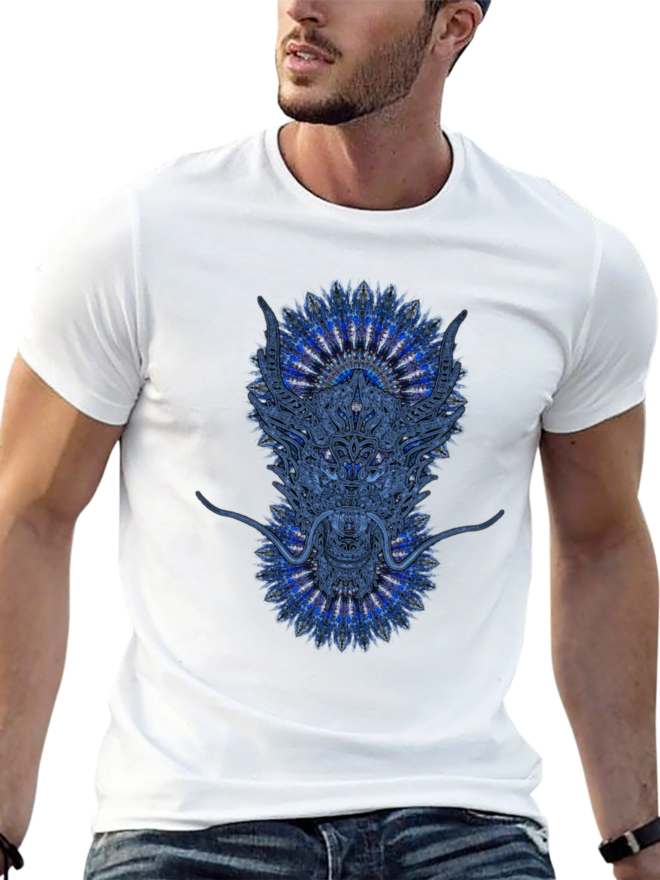 Dragon Mandala Graphic Tee - Black
