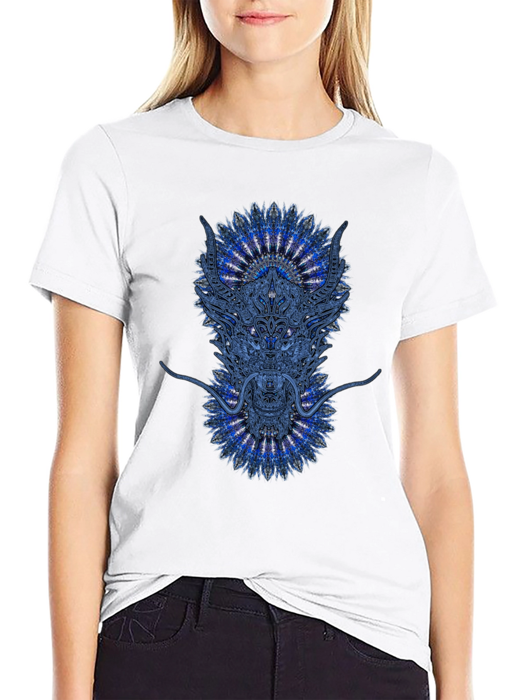 Dragon Mandala Graphic Tee - Black