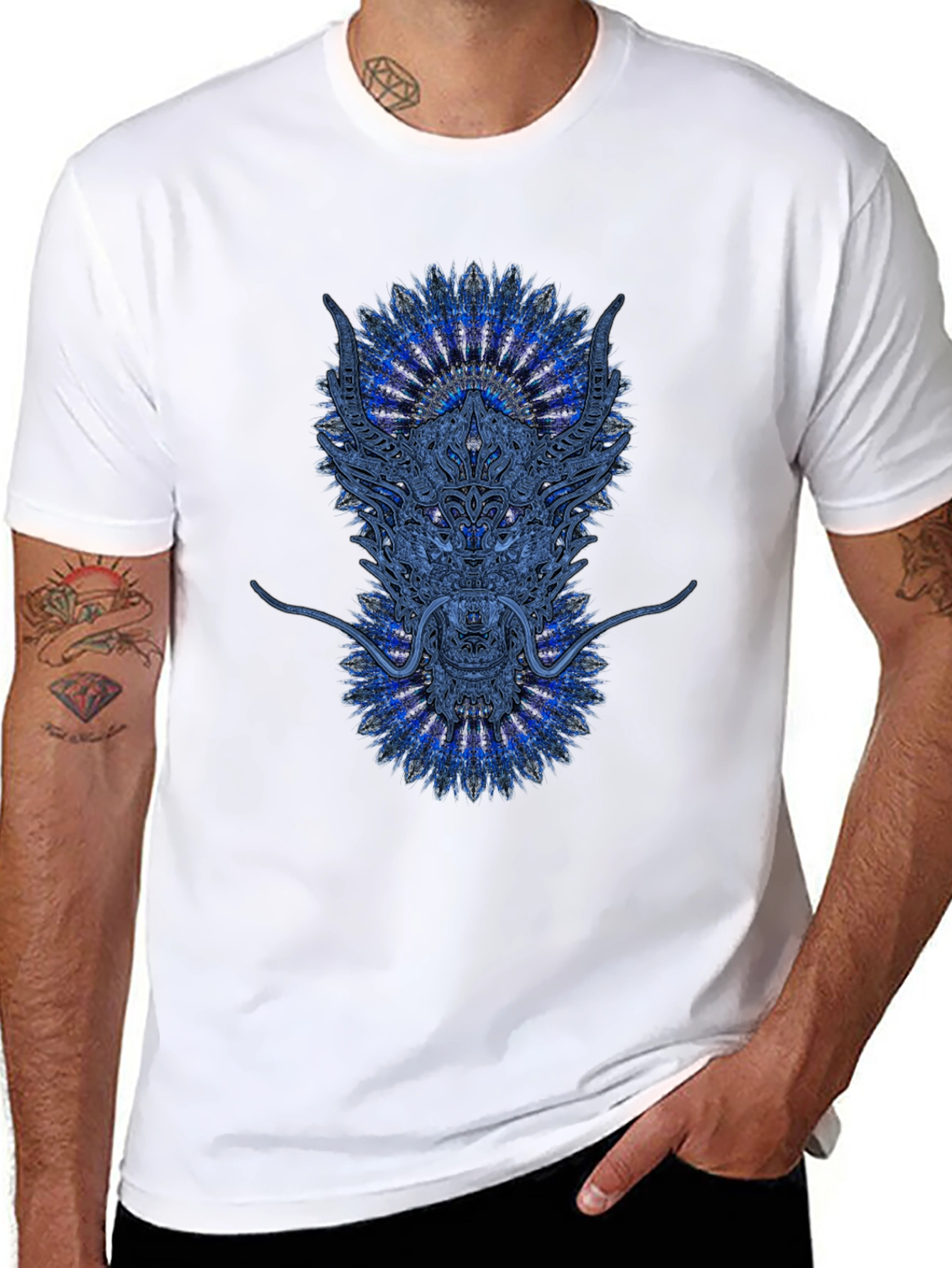 Dragon Mandala Graphic Tee - Black