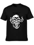 Monkey Graphic Tee - Black Cotton Blend