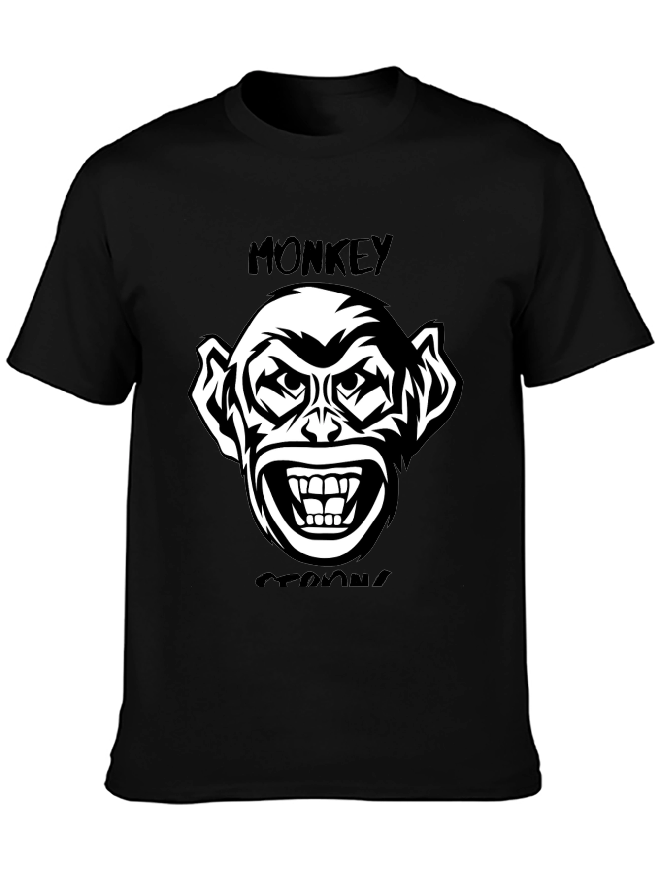 Monkey Graphic Tee - Black Cotton Blend