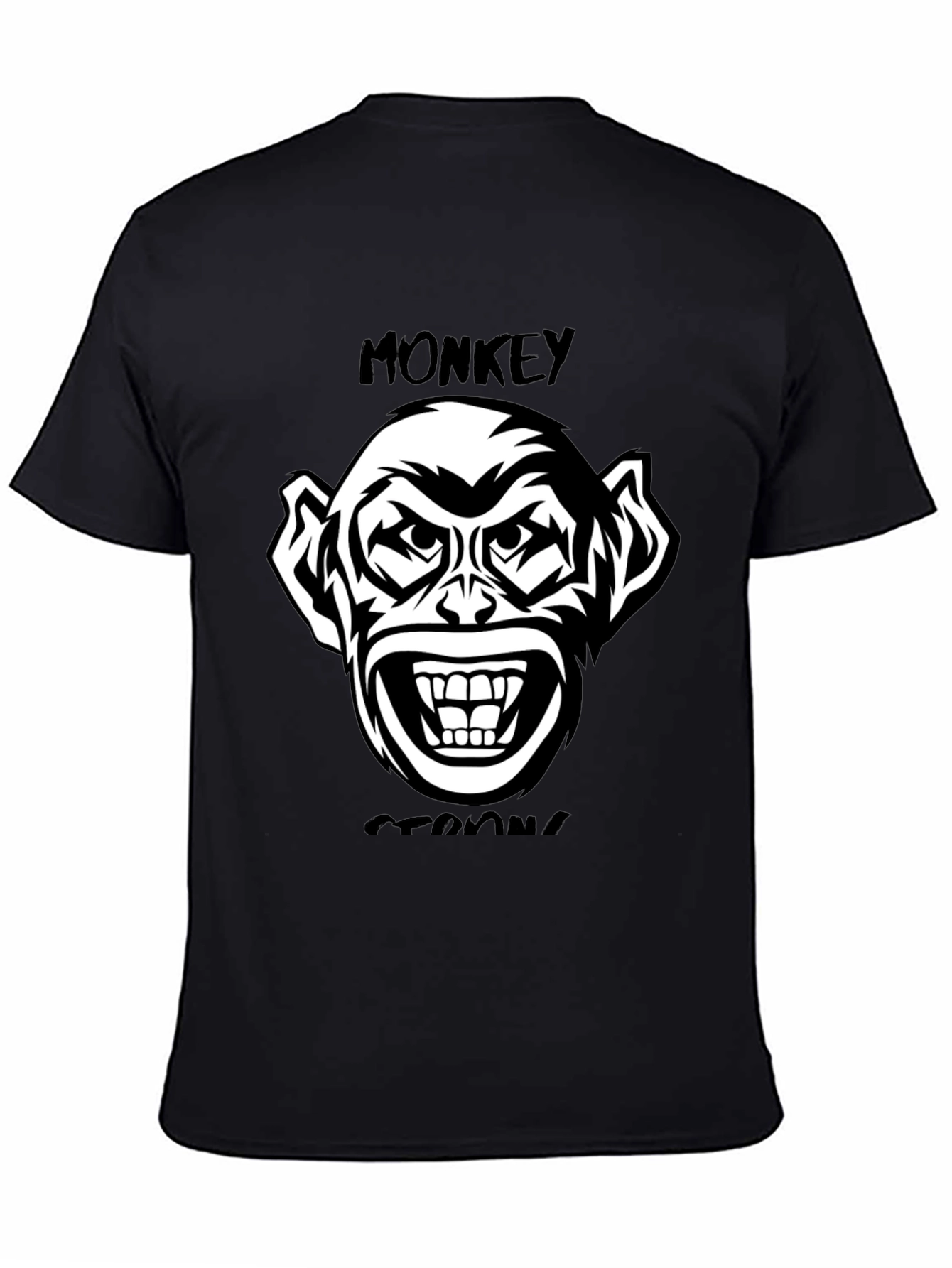 Monkey Graphic Tee - Black Cotton Blend