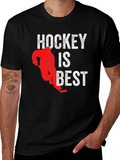 Hockey is Best Graphic T-Shirt - Black Cotton Tee