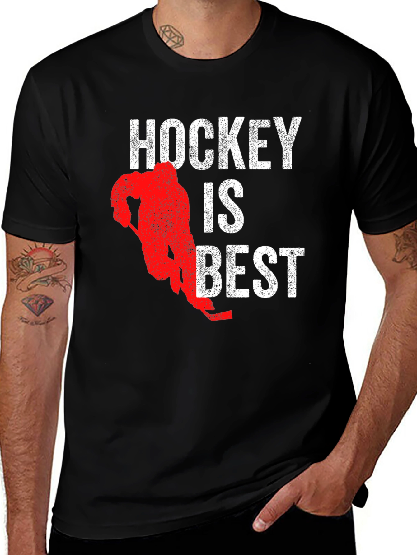 Hockey is Best Graphic T-Shirt - Black Cotton Tee