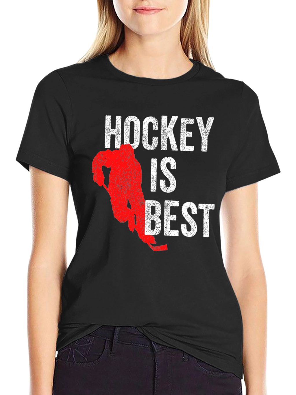 Hockey is Best Graphic T-Shirt - Black Cotton Tee