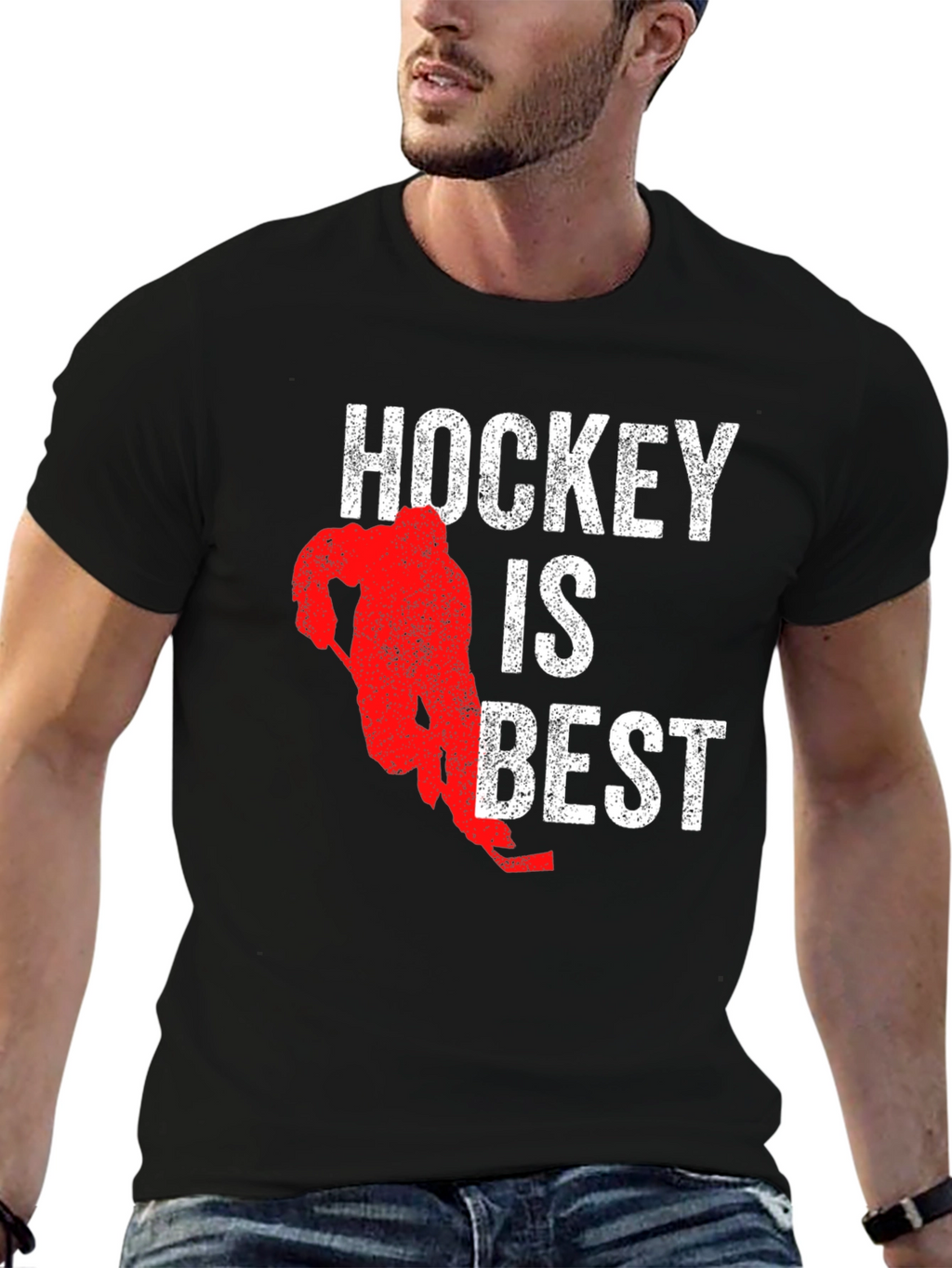 Hockey is Best Graphic T-Shirt - Black Cotton Tee