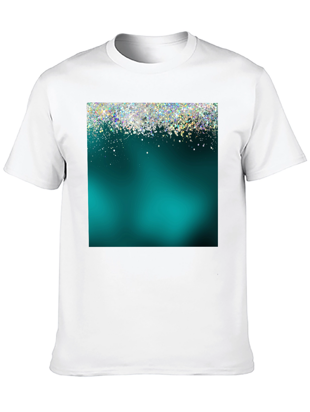 Teal Glitter Sparkle Graphic T-Shirt
