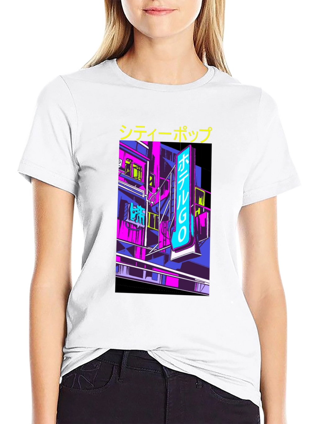 City Pop Graphic Tee - Neon Tokyo Aesthetic