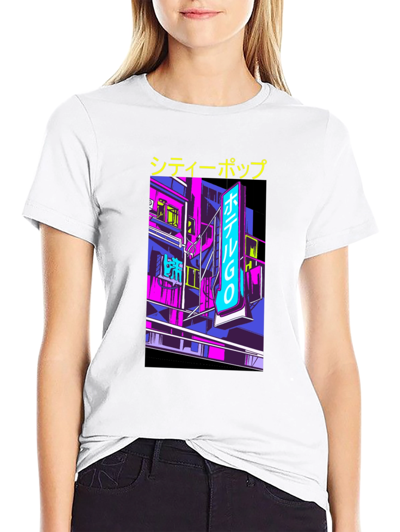 City Pop Graphic Tee - Neon Tokyo Aesthetic