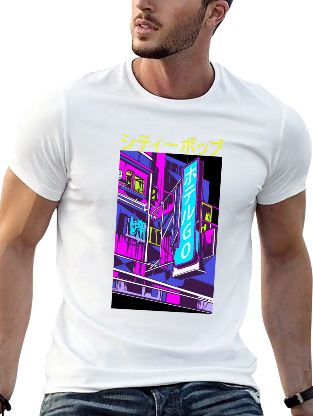 City Pop Graphic Tee - Neon Tokyo Aesthetic