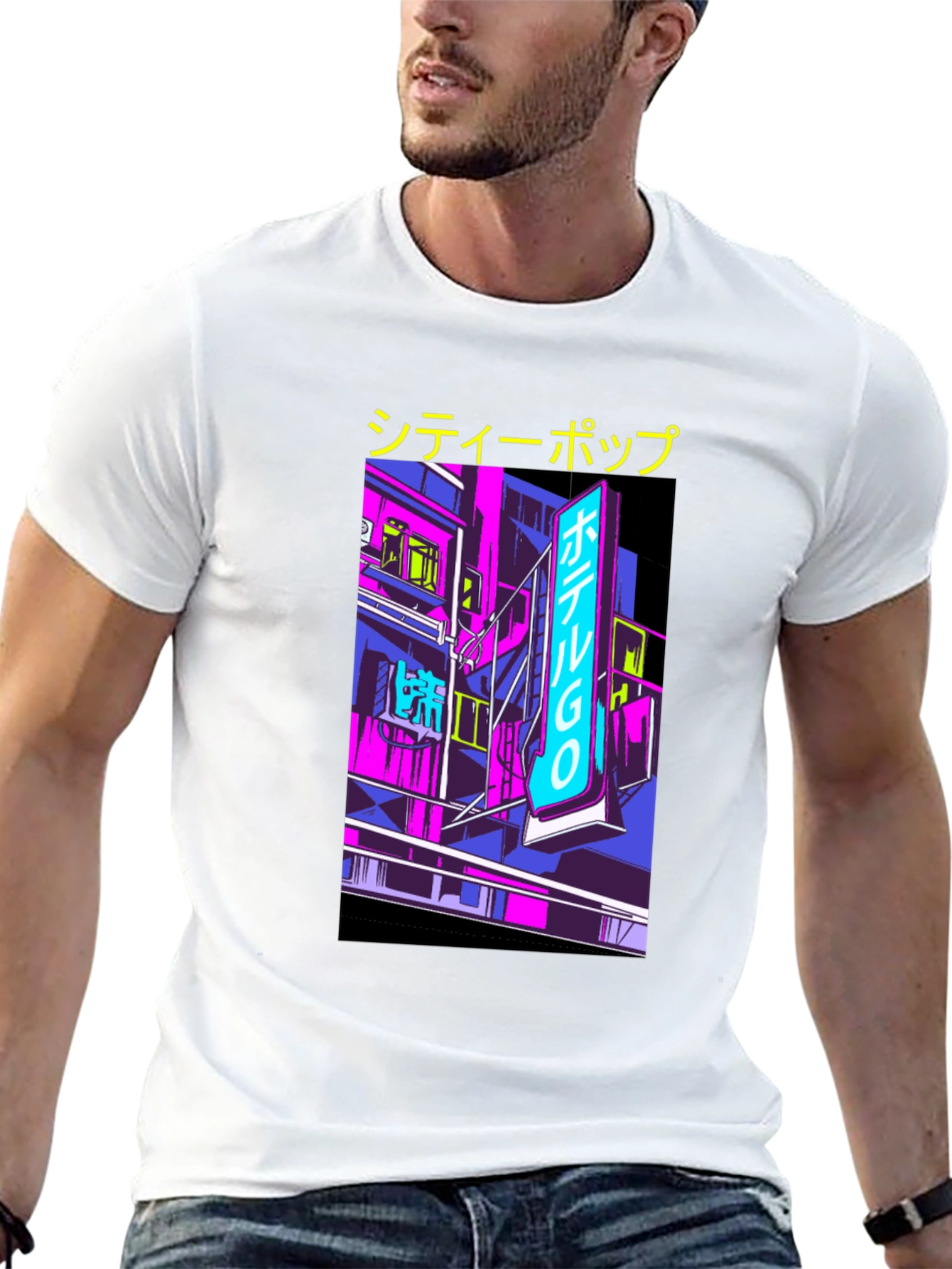 City Pop Graphic Tee - Neon Tokyo Aesthetic