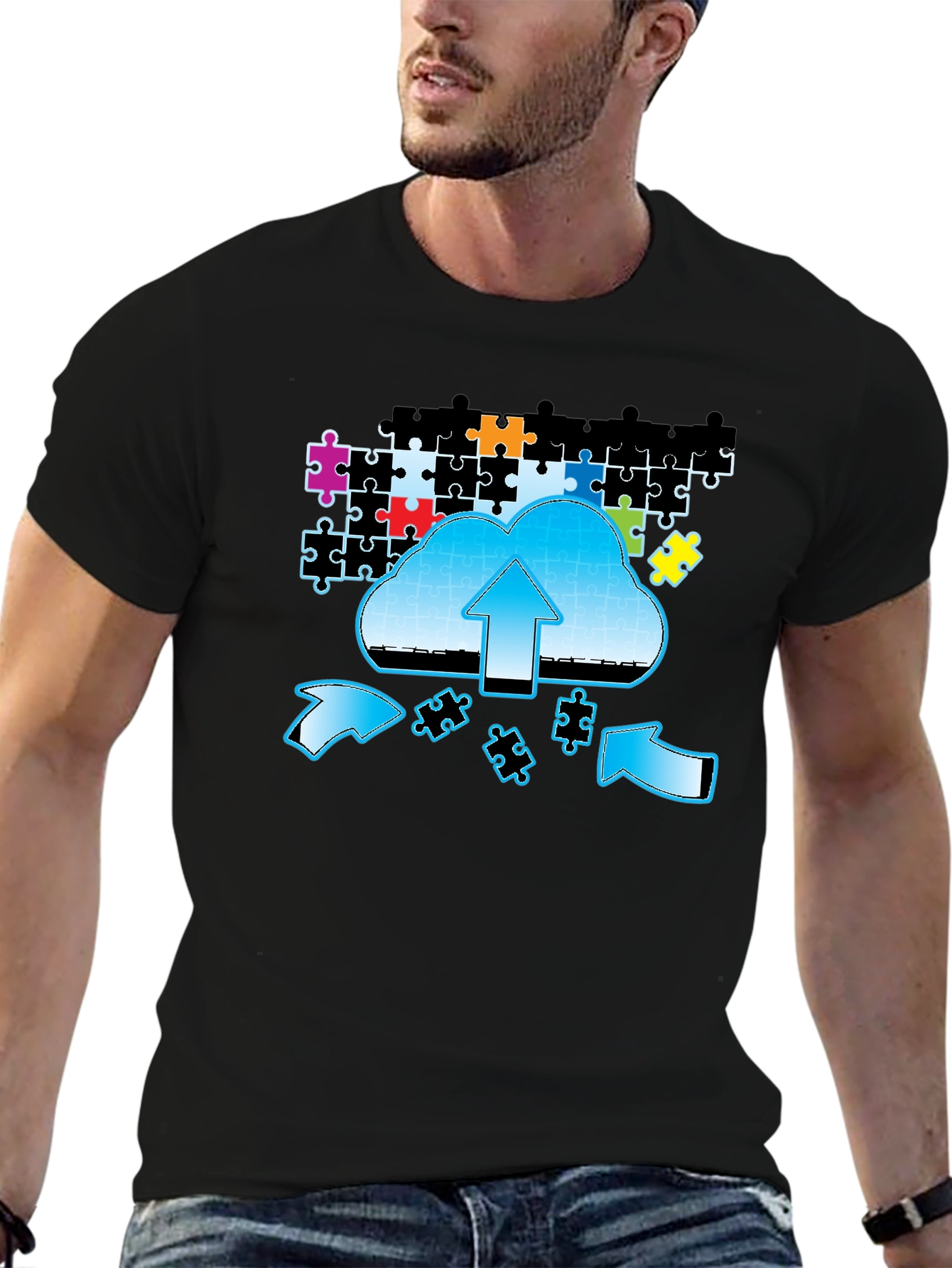 Cloud Puzzle Upload Graphic T-Shirt