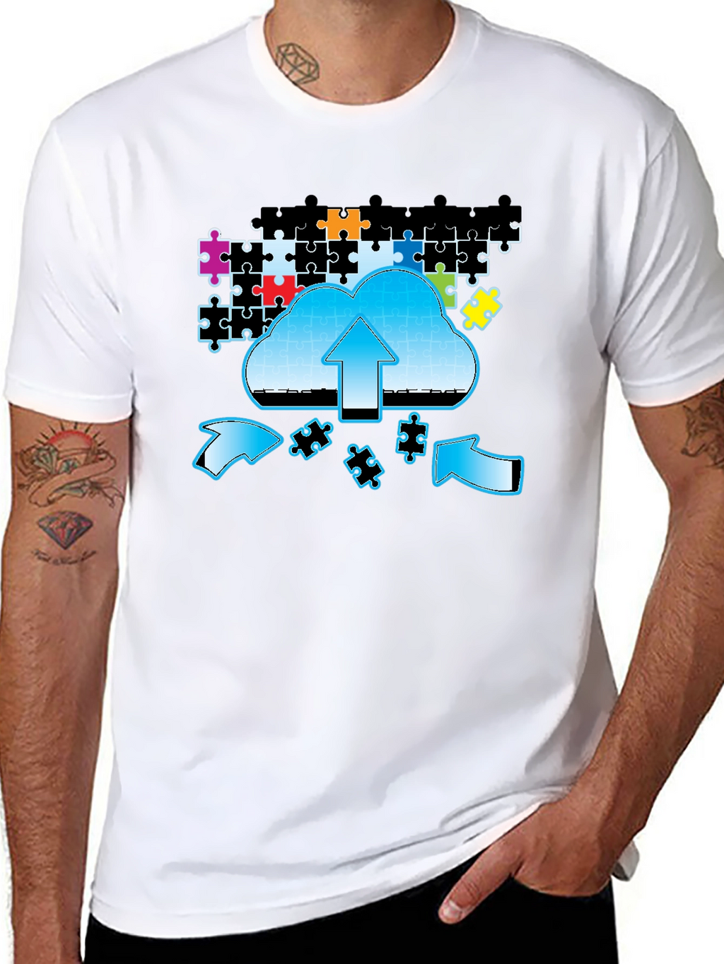 Cloud Puzzle Upload Graphic T-Shirt