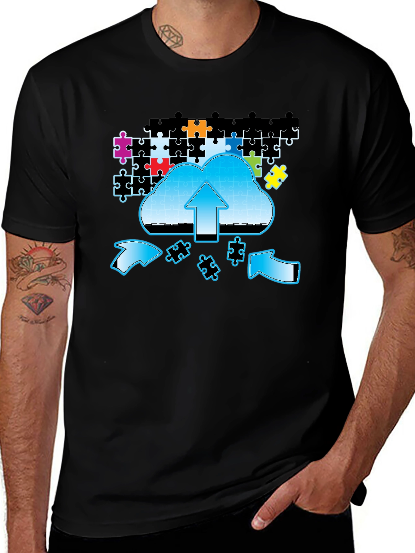 Cloud Puzzle Upload Graphic T-Shirt
