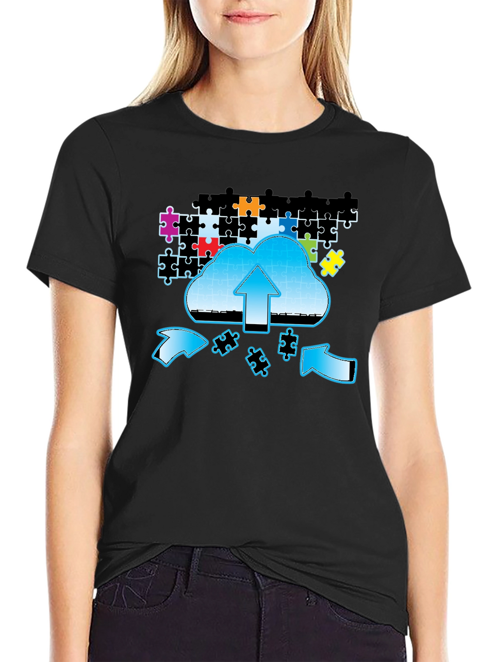 Cloud Puzzle Upload Graphic T-Shirt
