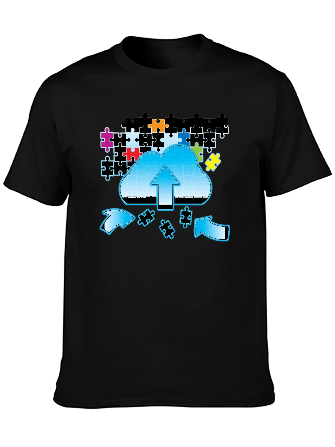 Cloud Puzzle Upload Graphic T-Shirt